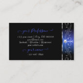 Chic Black Blue Squiggles Sparkle Jewels met Logo Visitekaartje (Achterkant)