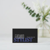 Chic Black Blue White Simple en Professional Visitekaartje (Staand voorkant)