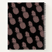 Chic Black Blush Pink Rose Gold Glitter Ananas Notitieboek (Achterkant)