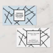 Chic Black Bobby Pins Hair Stylist Salon Visitekaartje (Voorkant / Achterkant)
