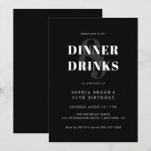 Chic Black Bold Typografie Volwassen Verjaardag Di Kaart (Voorkant / Achterkant)