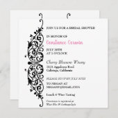 Chic Black Border Bridal Shower Uitnodiging (Voorkant / Achterkant)