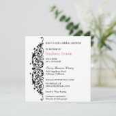 Chic Black Border Bridal Shower Uitnodiging (Staand voorkant)