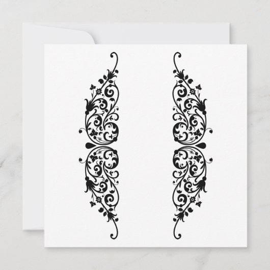 Chic Black Border Bridal Shower Uitnodiging (Achterkant)
