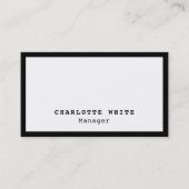 Chic Black Border White Professional Modern Plain Visitekaartje (Voorkant)
