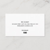 Chic Black Border White Wood Professional Contactkaartje (Achterkant)