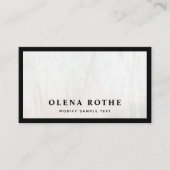 Chic Black Border White Wood Professional Contactkaartje (Voorkant)