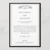 Chic Black Botanical Crest Evenementen Tijdlijn Programmakaart (Voorkant)