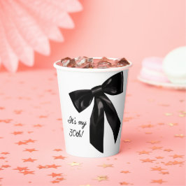 Chic Black Bow 30th Birthday Paper Cups Papieren Bekers