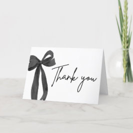 Chic Black Bow Coquette Afstuderen Bedankt Card