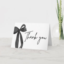 Chic Black Bow Coquette Afstuderen Bedankt Card