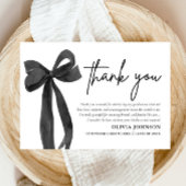 Chic Black Bow Coquette Afstuderen Bedankt Card Kaart