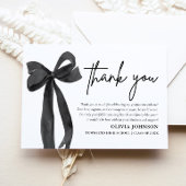 Chic Black Bow Coquette Afstuderen Bedankt Card Kaart