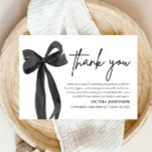 Chic Black Bow Coquette Afstuderen Bedankt Card Kaart