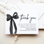 Chic Black Bow Coquette Afstuderen Bedankt Card Kaart