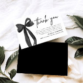Chic Black Bow Coquette Afstuderen Bedankt Card Kaart