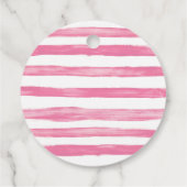 Chic Black Bow Roze Witte Streep Bedankjes Labels (Achterkant)