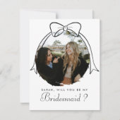 Chic Black Bow wordt mijn bruidsmeisje foto (Voorkant)