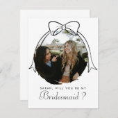 Chic Black Bow wordt mijn bruidsmeisje foto (Voorkant / Achterkant)
