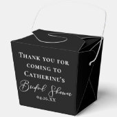 Chic Black Bridal Shower Personalized Fortune Bedankdoosjes (Voorkant)