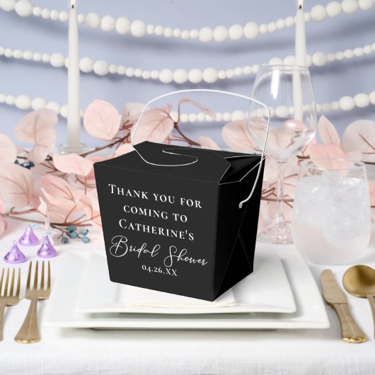 Chic Black Bridal Shower Personalized Fortune Bedankdoosjes (Huwelijk)