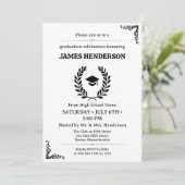 Chic Black Calligraphy Afstudeerfeest 2025 Kaart (Staand voorkant)