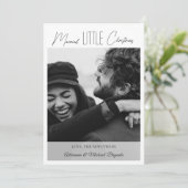 Chic Black Calligraphy Married Little Christmas Feestdagenkaart (Staand voorkant)