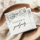 Chic Black Confetti Afstudeerfeest Servet