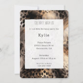 Chic Black Cream Leopard Animal Birthday Kaart (Voorkant)