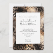 Chic Black Cream Leopard Animal Wedding Kaart (Voorkant)