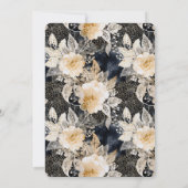 Chic Black Cream Luipaard Dier Romantische Huwelij Kaart (Achterkant)