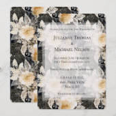 Chic Black Cream Luipaard Dier Romantische Huwelij Kaart (Voorkant / Achterkant)