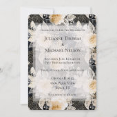 Chic Black Cream Luipaard Dier Romantische Huwelij Kaart (Voorkant)