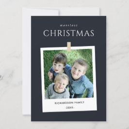 CHIC BLACK CUSTOM FAMILIE FOTO MERRIEST CHRISTMAS FEESTDAGENKAART