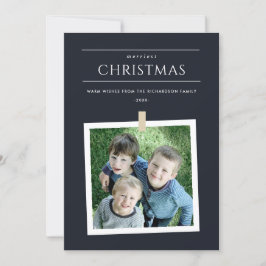 CHIC BLACK CUSTOM FAMILIE FOTO MERRIEST CHRISTMAS FEESTDAGENKAART