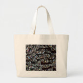 Chic Black Diamond Chrystal Abstract Patrooncadeau Grote Tote Bag (Voorkant)