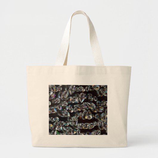 Chic Black Diamond Chrystal Abstract Patrooncadeau Grote Tote Bag (Voorkant)
