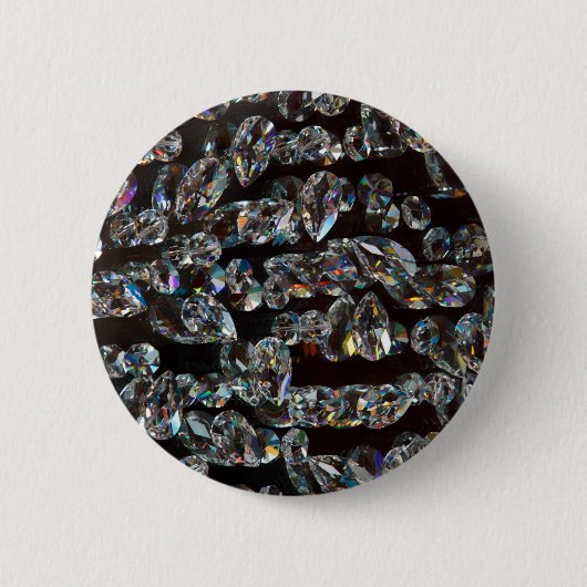 Chic Black Diamond Chrystal Abstract Patrooncadeau Ronde Button 5,7 Cm (Voorkant)