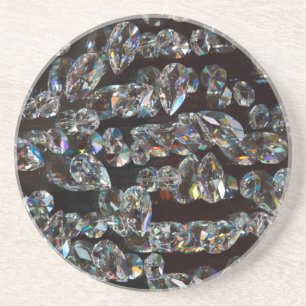 Chic Black Diamond Chrystal Abstract Patrooncadeau Zandsteen Onderzetter