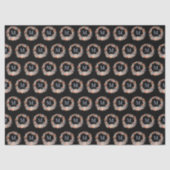 Chic Black Elegant Monogram Wreath Christmas Tissuepapier (Voorkant)