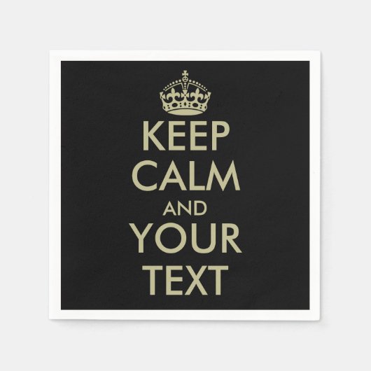 Chic black en faux goud houden kalm papier in luie servetten (Voorkant)