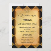 Chic Black en Gold Bachelorette Party Kaart (Voorkant)