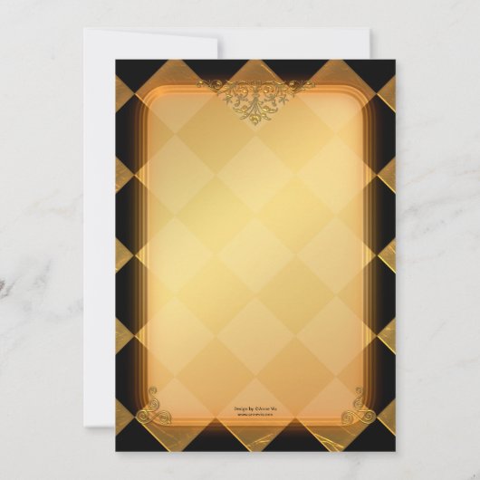 Chic Black en Gold Bachelorette Party Kaart (Achterkant)