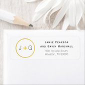 Chic Black en Gold Circle Couple Initialen Etiket (Insitu)