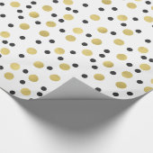 Chic Black en Gold Confetti Cadeaupapier (Hoek)