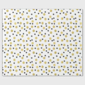 Chic Black en Gold Confetti Cadeaupapier (Vlak)