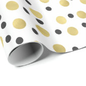 Chic Black en Gold Confetti Cadeaupapier (Rol Hoek)