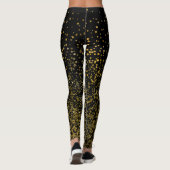 Chic Black en Gold | Faux Foil Confetti Stippen Leggings (Achterkant)