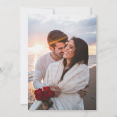 Chic Black en Gold Glitter Script Photo Wedding Kaart (Achterkant)