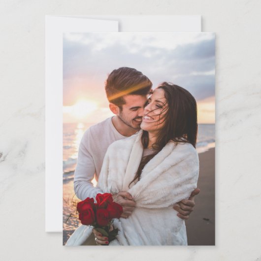 Chic Black en Gold Glitter Script Photo Wedding Kaart (Achterkant)